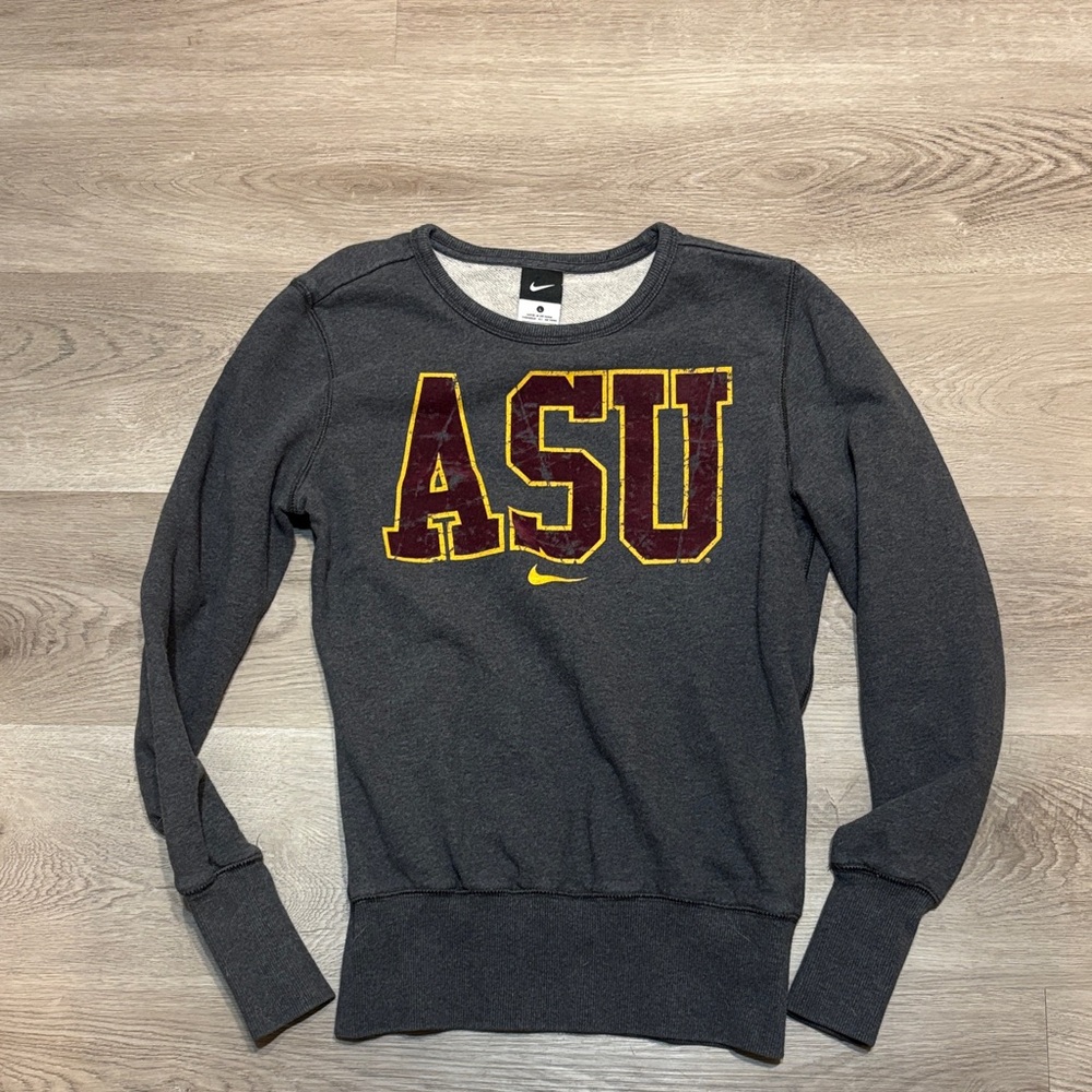 Nike Women's Grey ASU Crew Neck Sweater